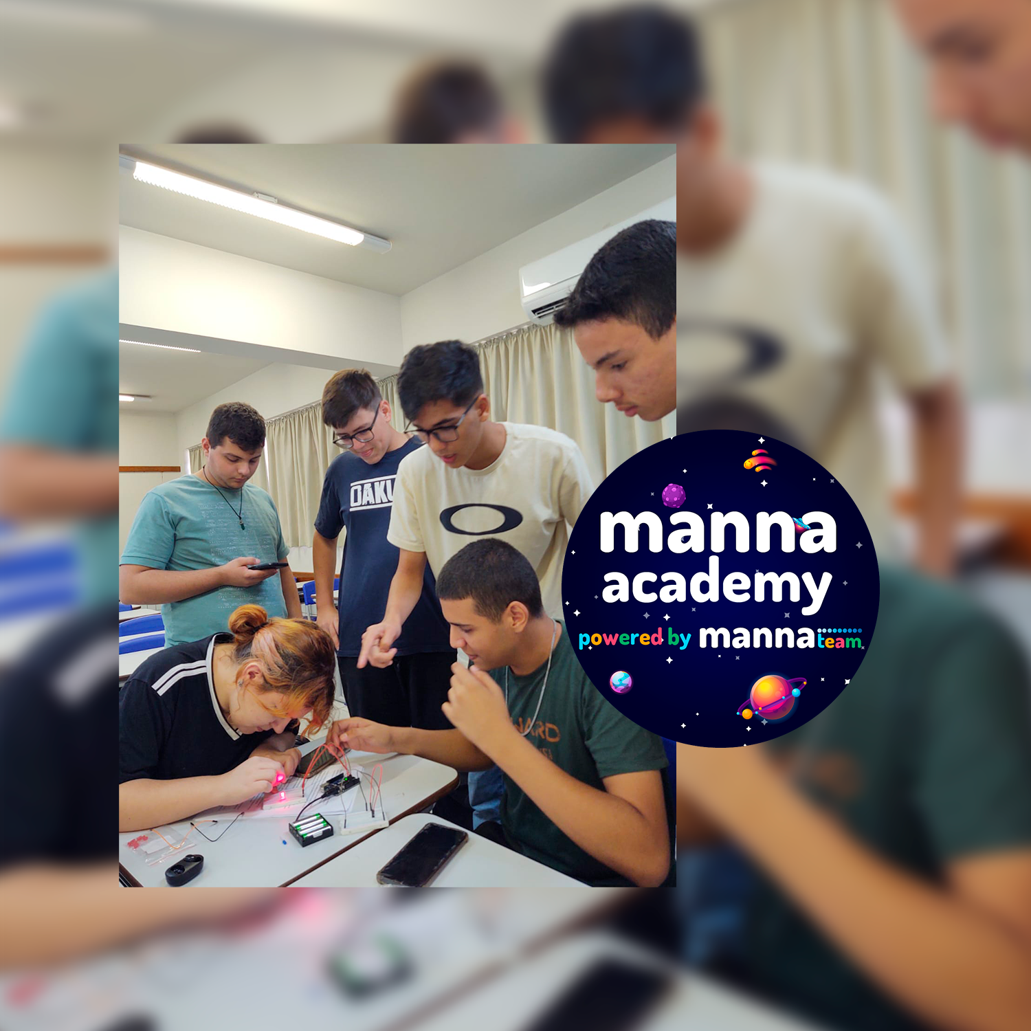 Aula sobre Horta IoT no projeto Manna Academy 2023